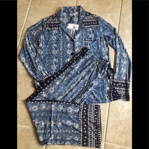 PJ Salvage PJ, Med, blue/white